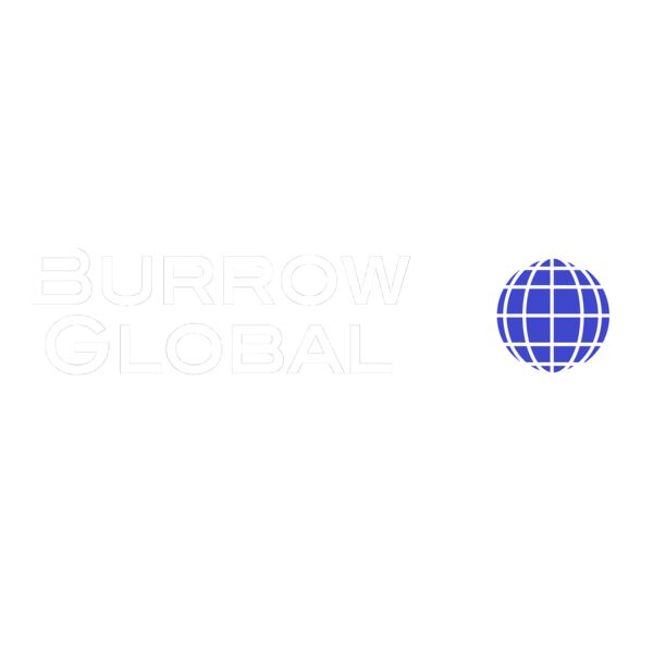 Burrow Global BW WHITE   Horizontal Stacked   w BLUE GLOBE Thumbnail